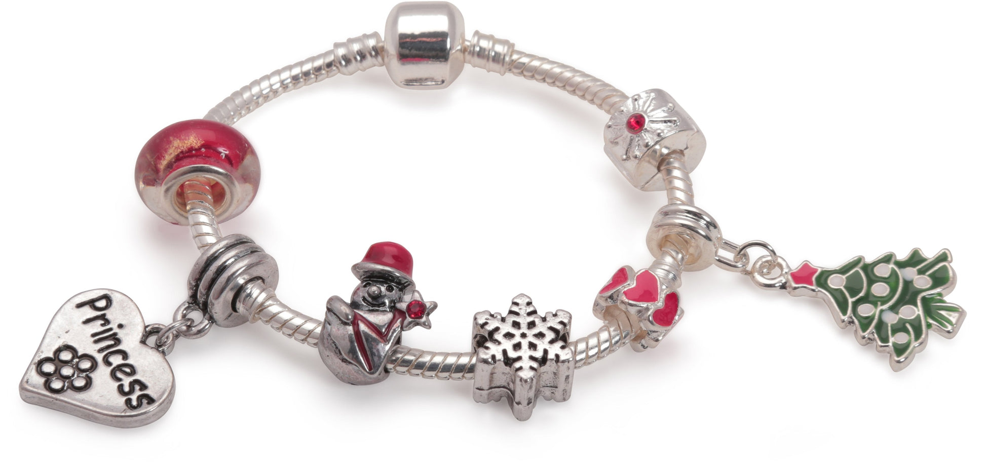 Children's 'Princess Christmas Dream' Silver Plated Charm Bracelet by Liberty Charms USA