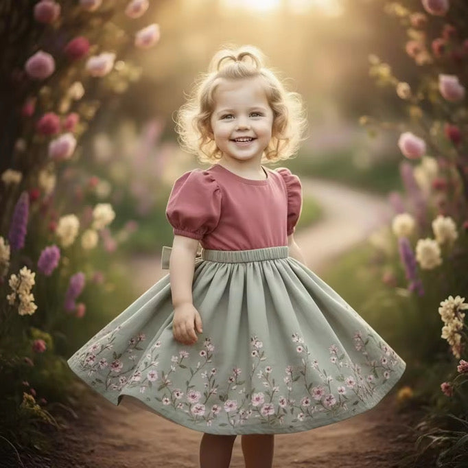 Soft and Breathable Organic Cotton Girl Dress | Bloom by ozznekshoes