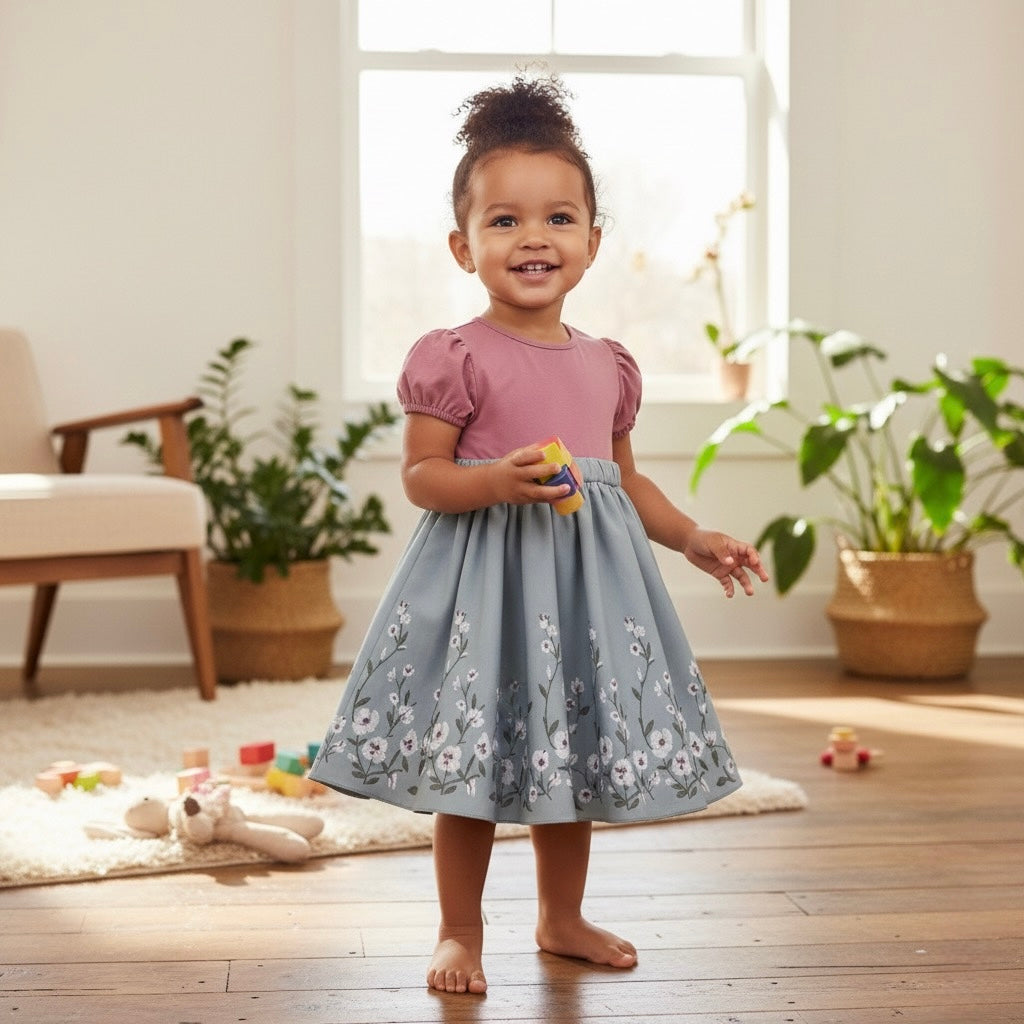 Soft and Breathable Organic Cotton Girl Dress | Bloom by ozznekshoes