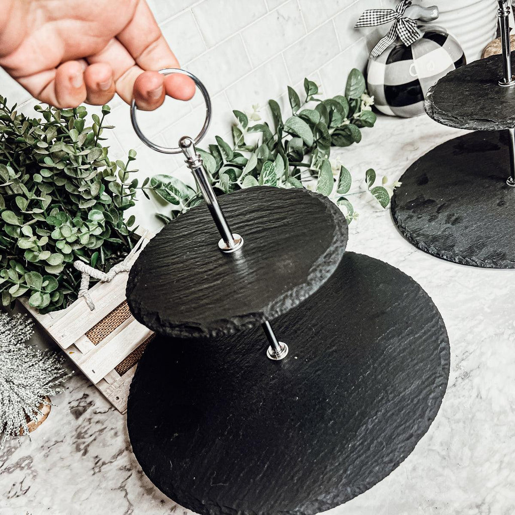 Tiered Slate Serving Stand for Apps and Desert 