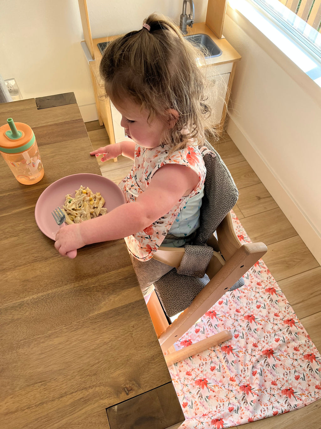 Peachy Dreams Splash Mat - A Waterproof Catch-All for Highchair Spills by BapronBaby