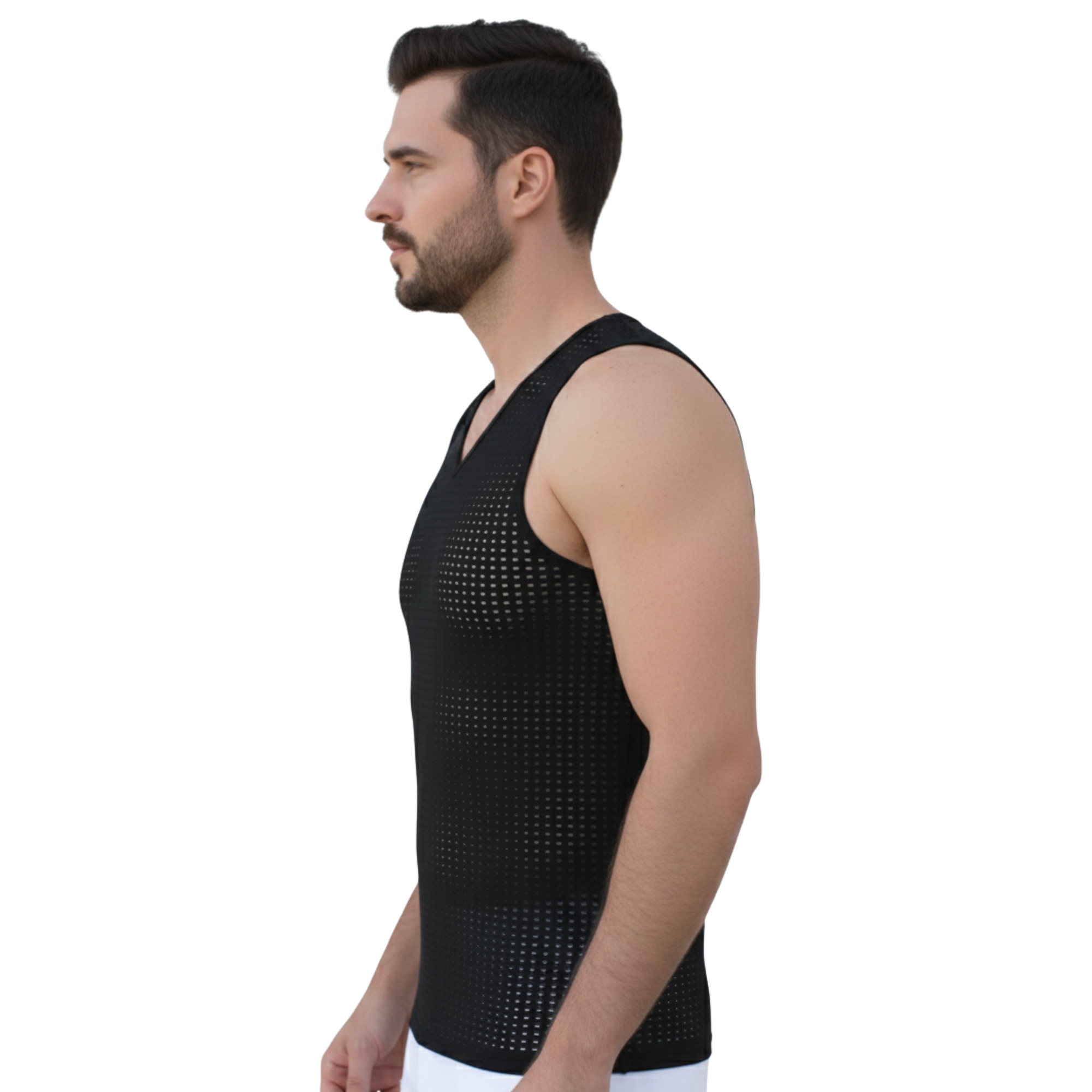 Insta Slim Men's Hollow-Out Mesh Sleeveless V-Neck Tank – 103VS00N1