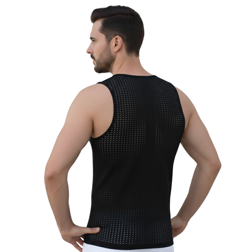 Insta Slim Men's Hollow-Out Mesh Sleeveless V-Neck Tank – 103VS00N1