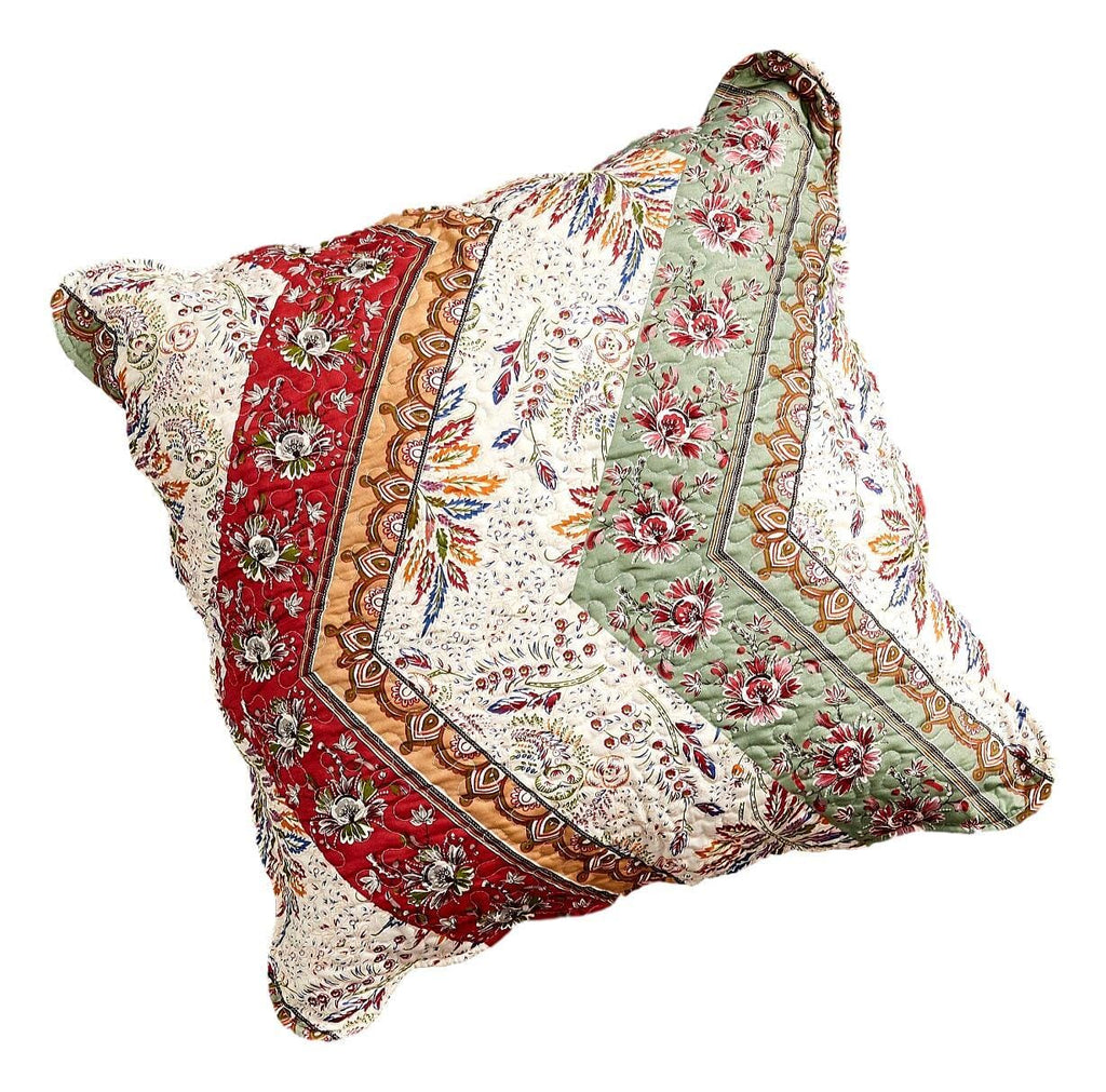 Bohemian Cranberry Sage Chevron Pillow Sham Cover