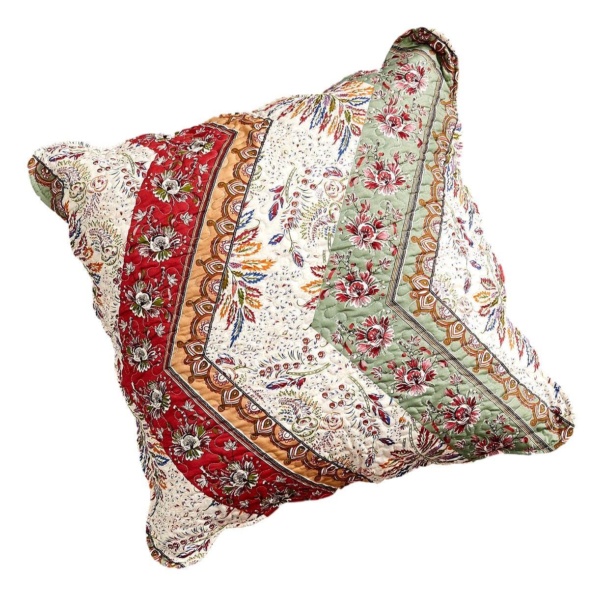 Bohemian Cranberry Sage Chevron Pillow Sham Cover