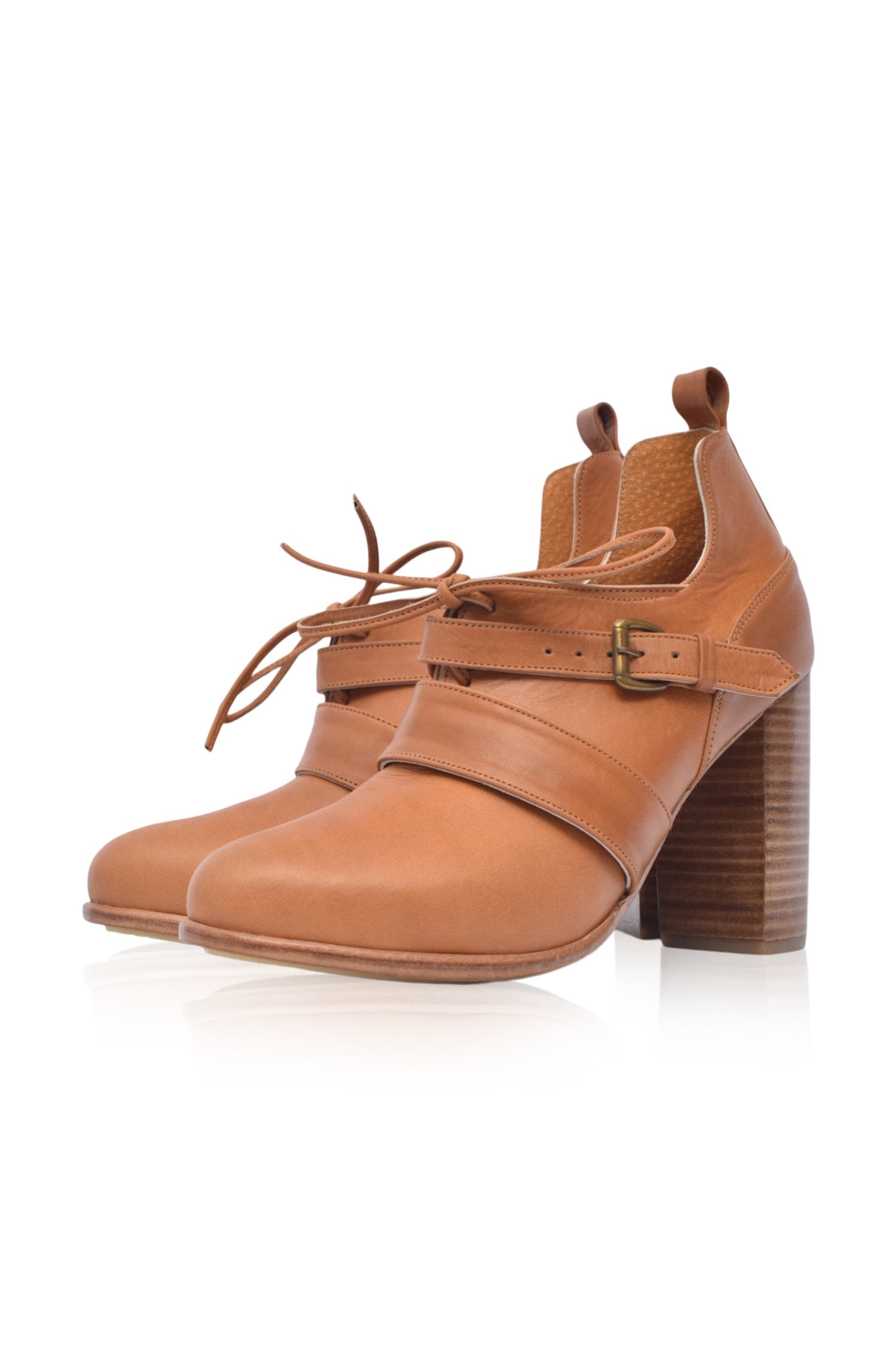 Josephine Lace up Leather Heels by Bali ELF
