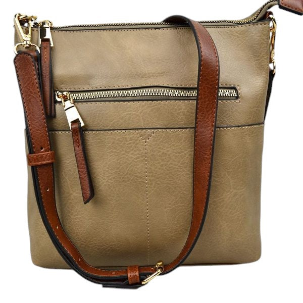 Kaylee Soft PU Vegan Leather 2 in 1 Tote Crossbody Bag by Madeline Love