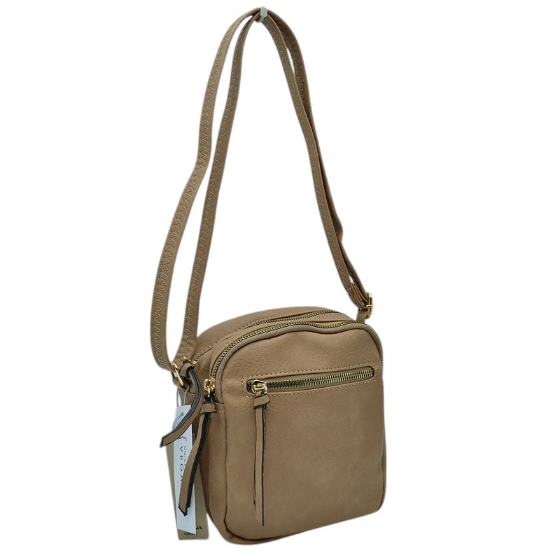 Trendy Leather Crossbody Bag With Shoulder Strap, Be trendy and casual with this beautifully crafted crossbody bag. This premium-looking bag is made up of genuine leather, making it perfect for carrying when heading to the office or casual parties. This bag features a flexible shoulder strap and zipper closure and has spacious space to place all your stuff. Stay trendy!