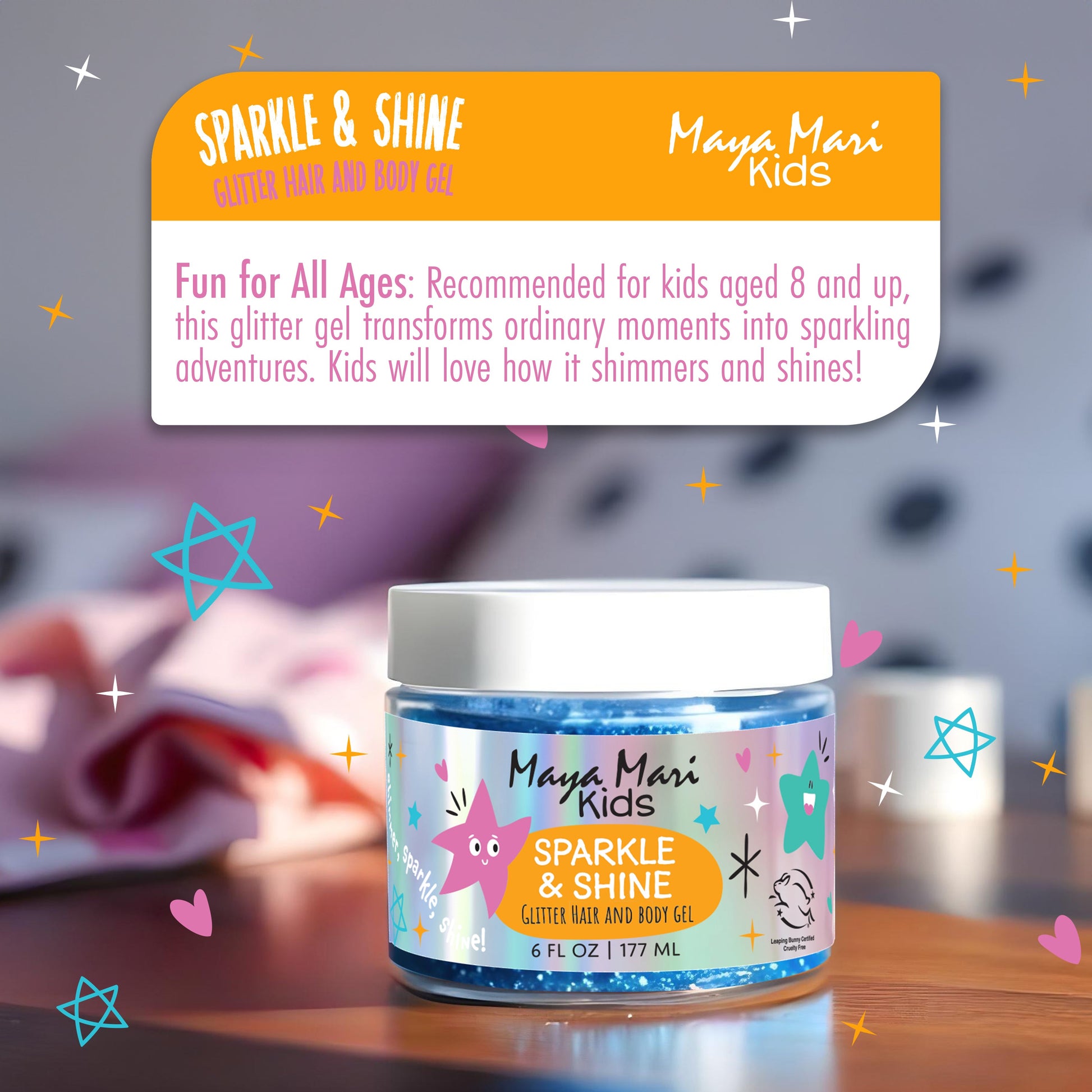 Maya Mari Kids Sparkle & Shine Glitter Hair and Body Gel