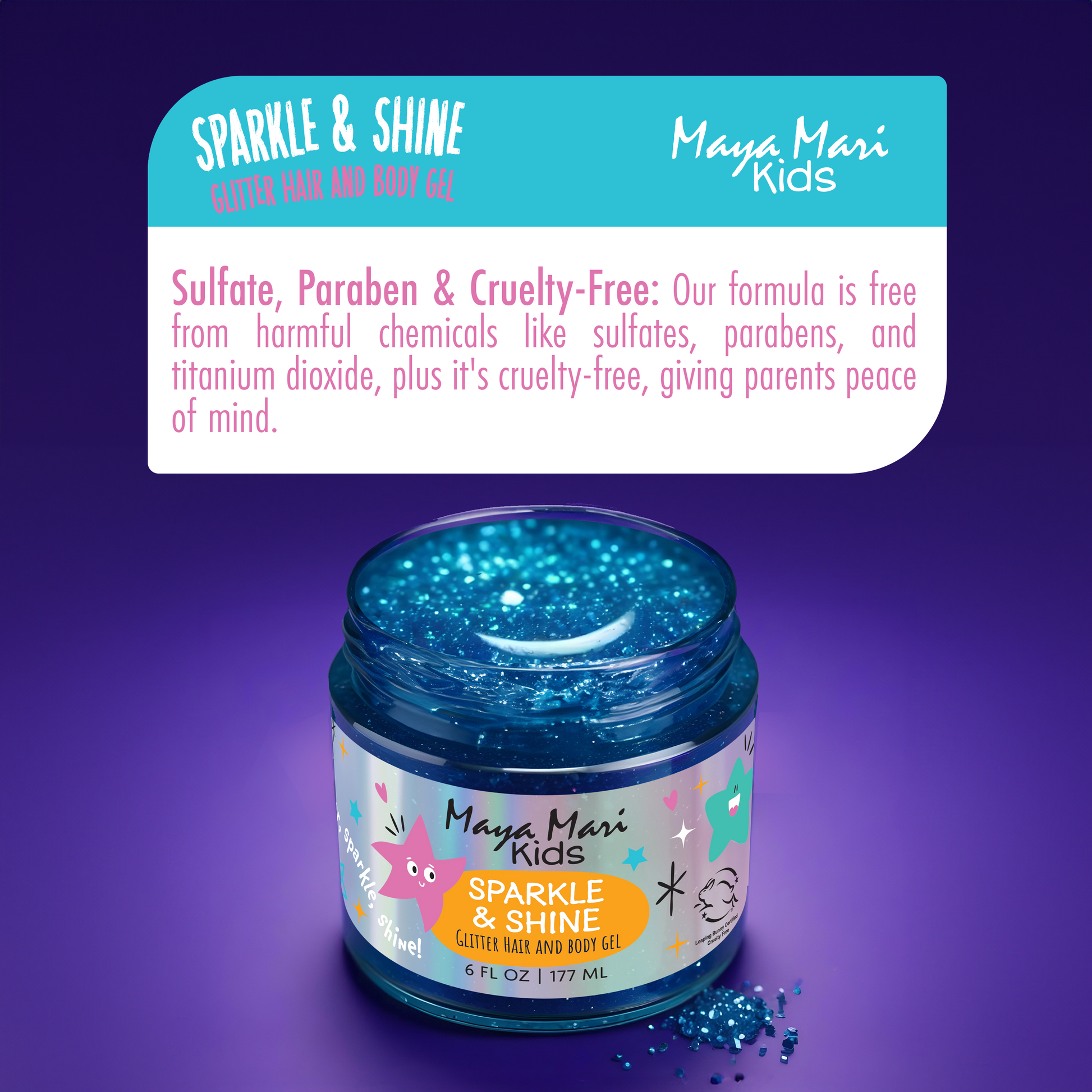 Maya Mari Kids Sparkle & Shine Glitter Hair and Body Gel
