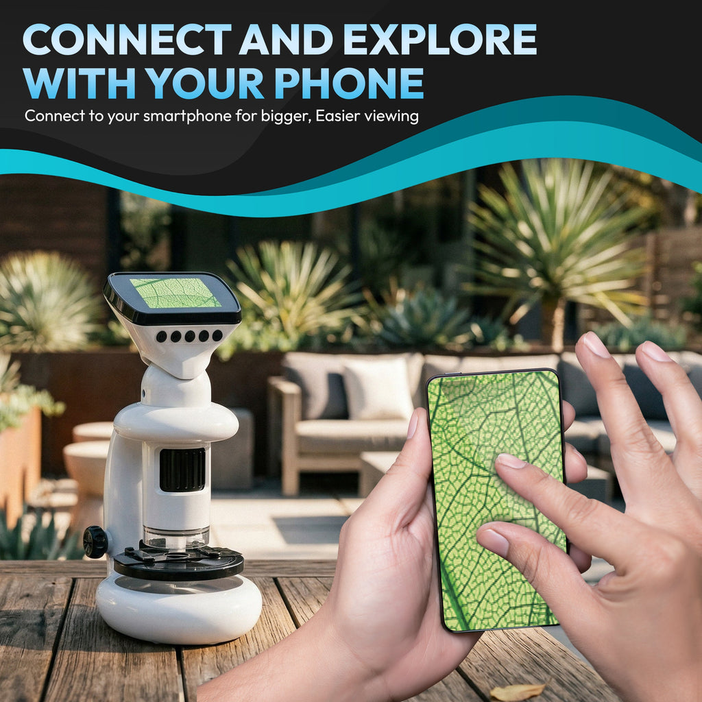Contixo - MS2 WiFi Digital Microscope With LCD Screen, 1000X Magnification, Photo & Video Capture, Type-C Rechargeable