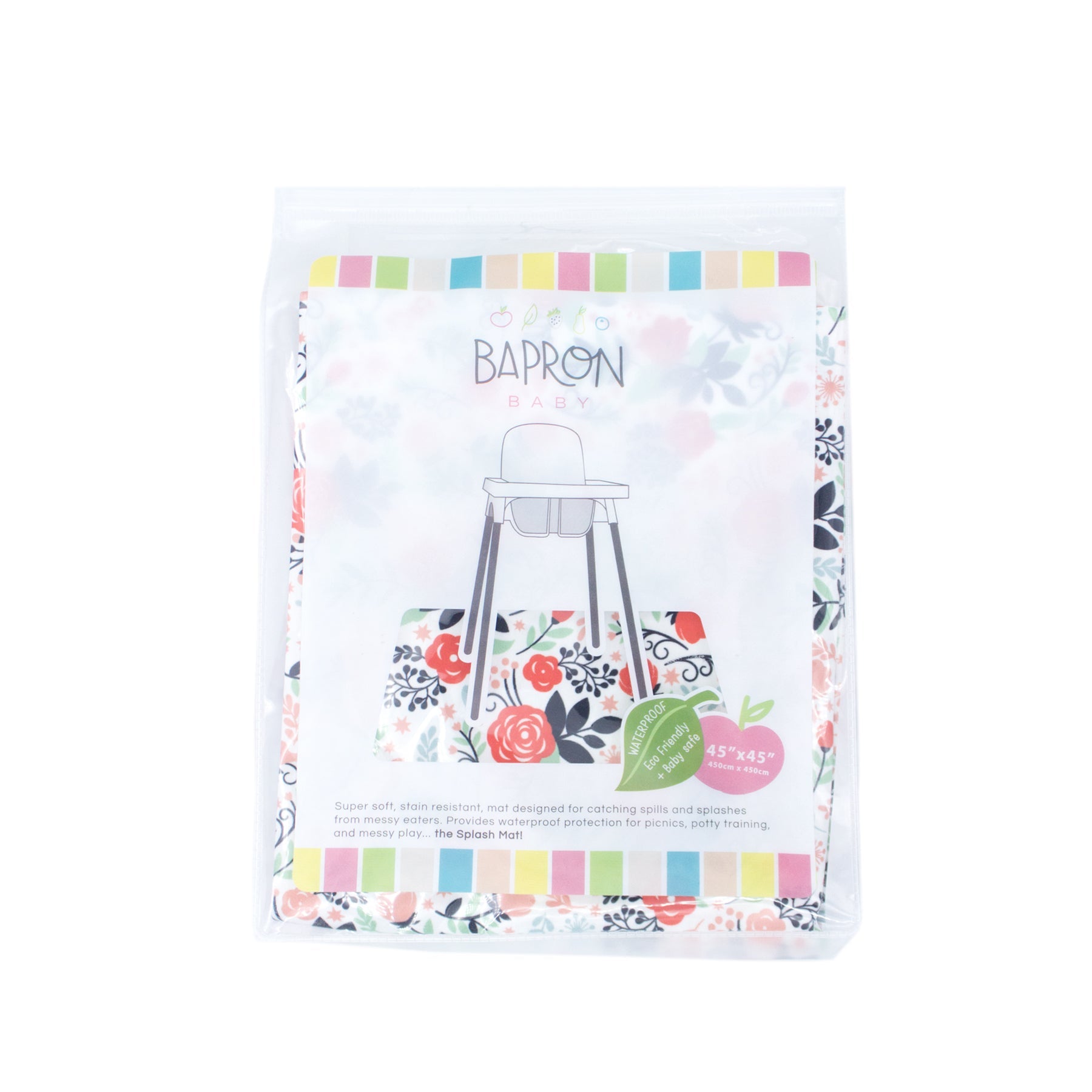 Vintage Rose Splash Mat - A Waterproof Catch-All for Highchair Spills and More! by BapronBaby