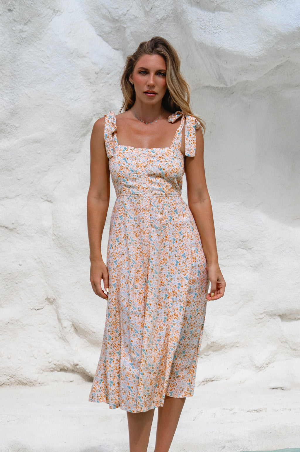Mia Vita Button Down Dress With Ties by Bali ELF