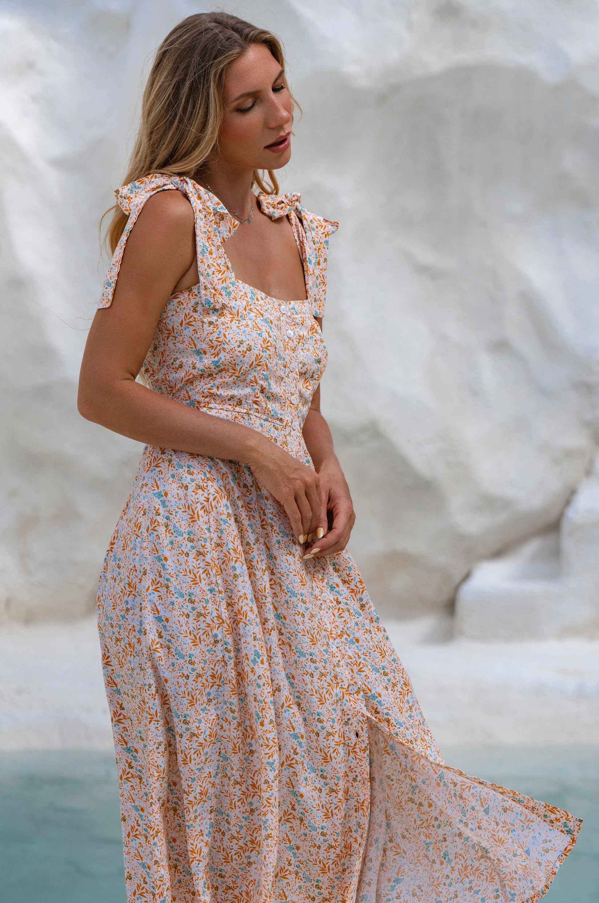 Mia Vita Button Down Dress With Ties by Bali ELF