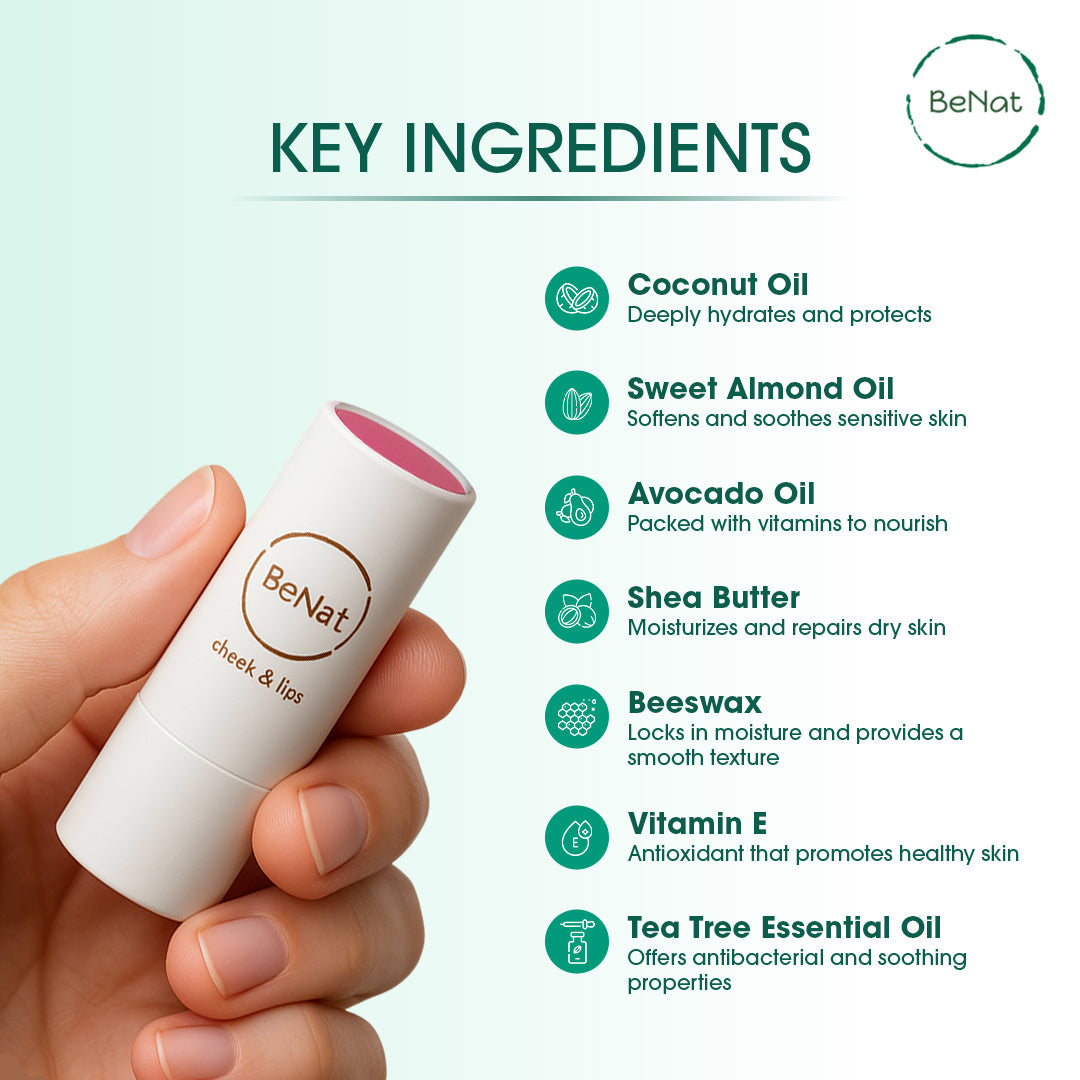 Lip & Cheek Bloom. 2 in 1 Natural Lipstick for Vibrant Color. by BeNat