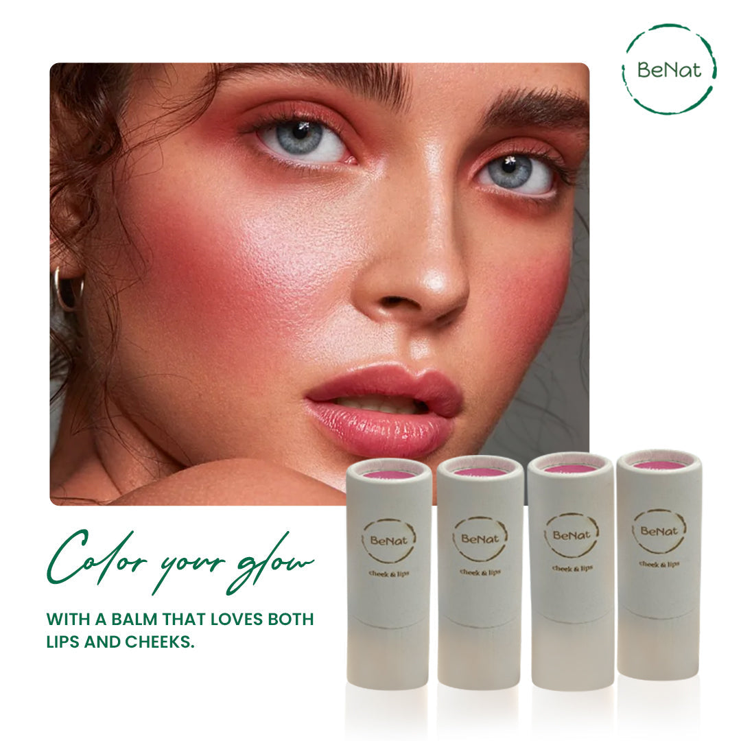 Lip & Cheek Bloom. 2 in 1 Natural Lipstick for Vibrant Color. by BeNat