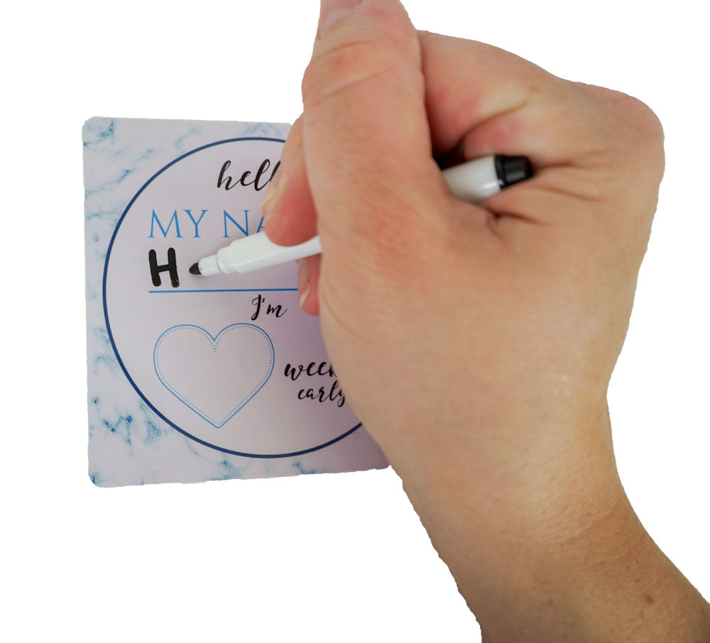 Boy Preemie NICU Milestone Cards to NICU Grad in Plastic