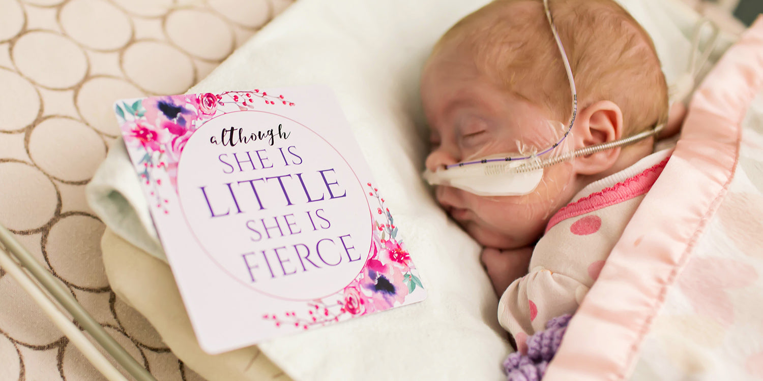 NICU premature baby girl Milestone cards. Perfect gift for a premature baby.