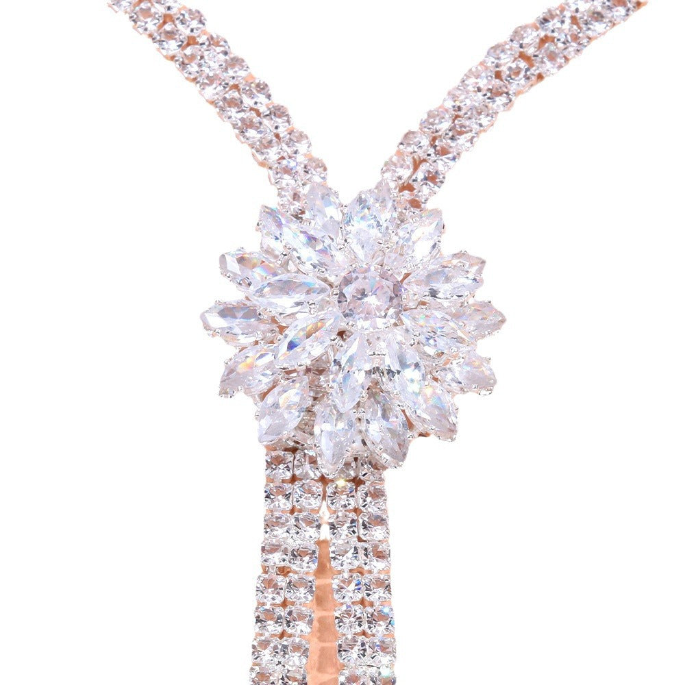 Fashion Creative Wedding Zircon Flower Bridal Jewelry Set