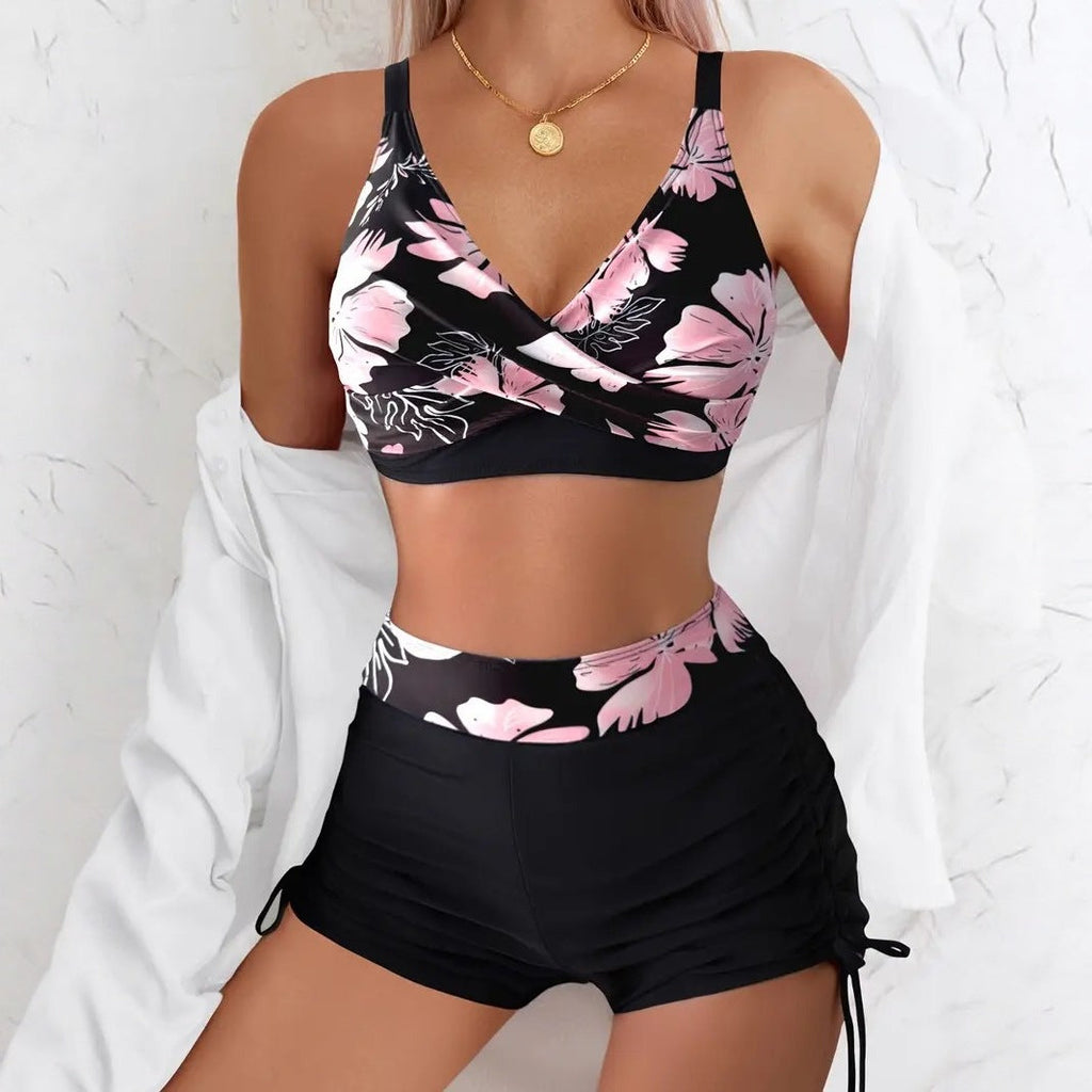 Women's Comfortable Swimsuit Two-Piece Printed Tankini Quick-Drying Swimwear