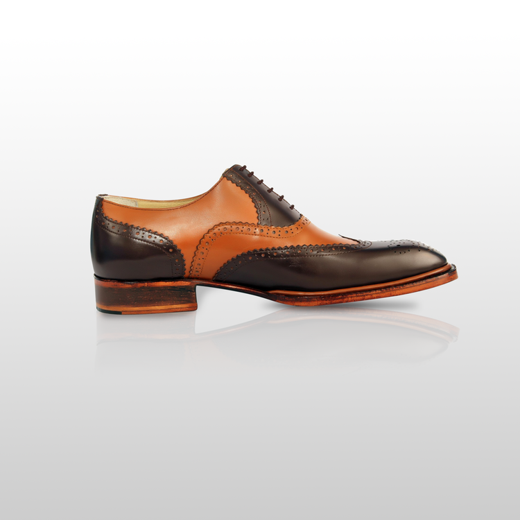 OATES - Exquisite Handcrafted Italian Style Brown Oxford Dress Shoe by Le Ruux