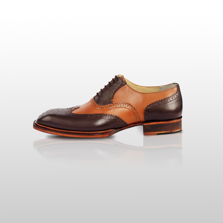 OATES - Exquisite Handcrafted Italian Style Brown Oxford Dress Shoe by Le Ruux