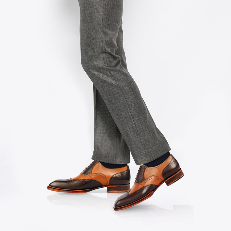 OATES - Exquisite Handcrafted Italian Style Brown Oxford Dress Shoe by Le Ruux