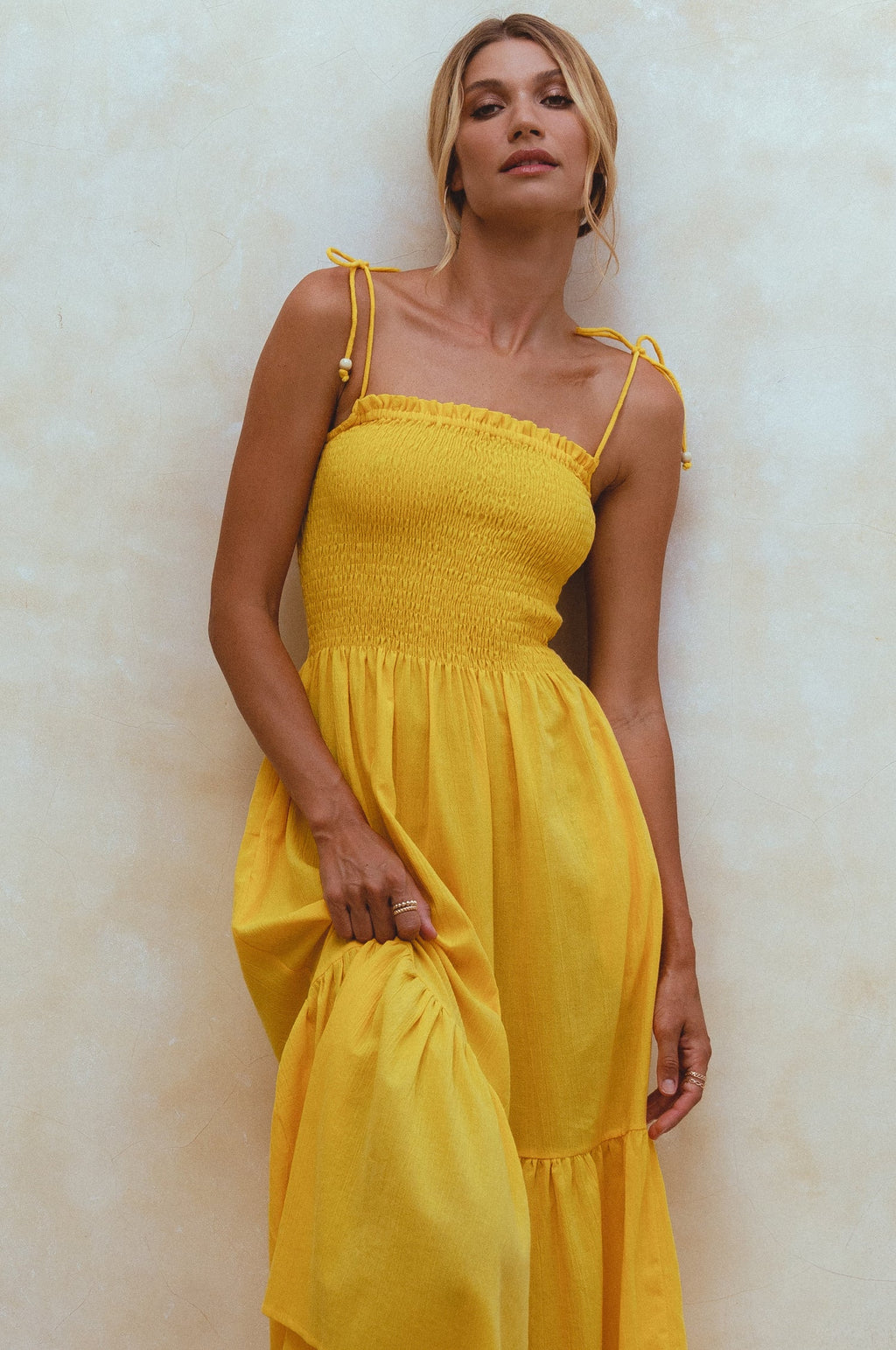 Paradiso Strappy Linen Midi Dress by Bali ELF