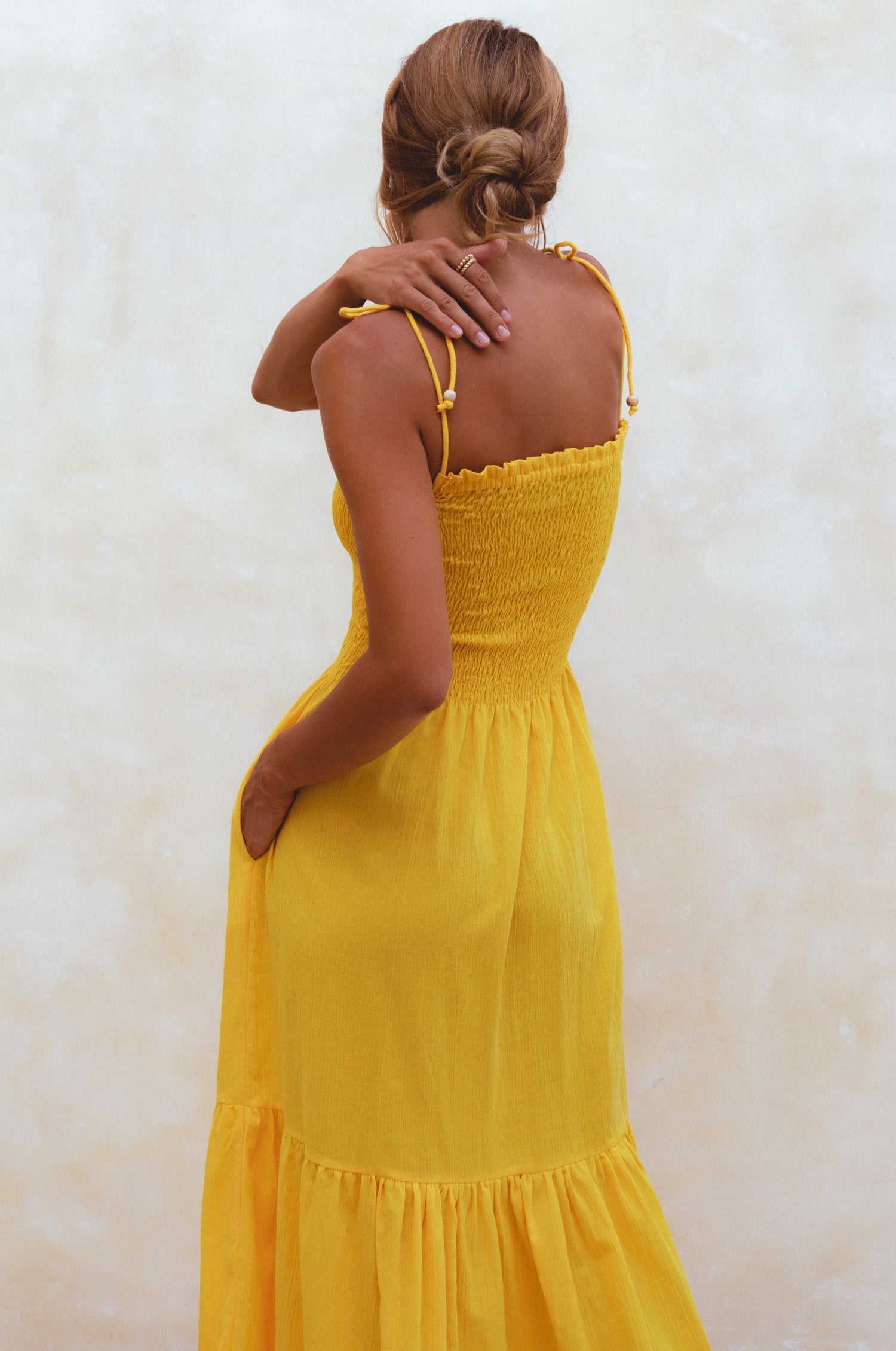 Paradiso Strappy Linen Midi Dress by Bali ELF