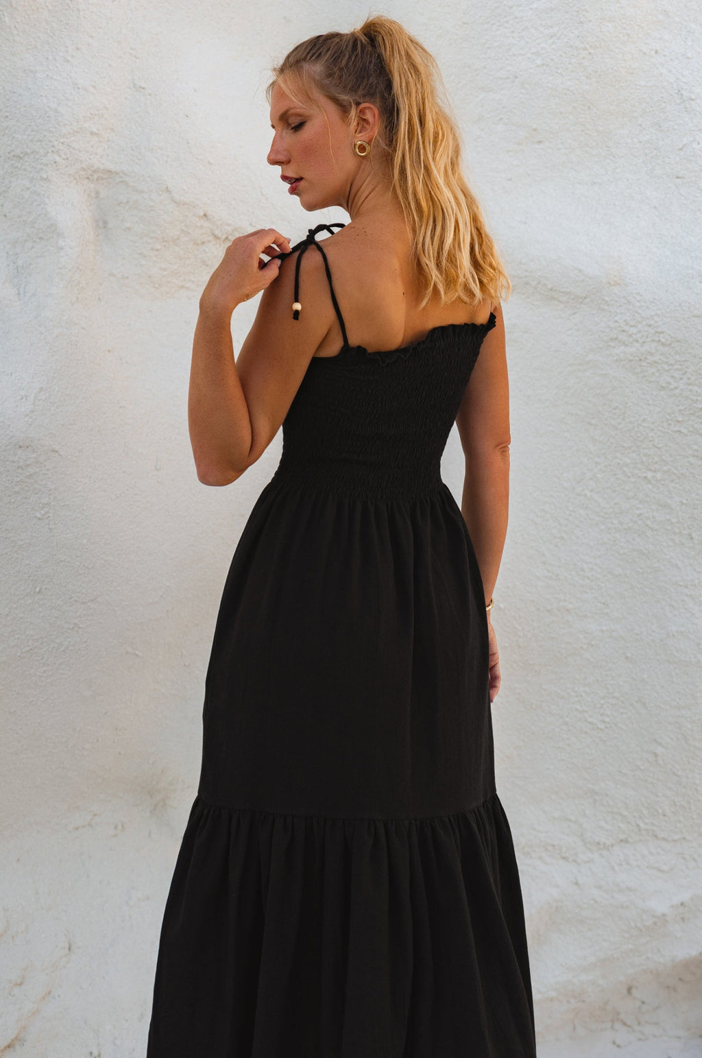 Paradiso Strappy Linen Midi Dress by Bali ELF