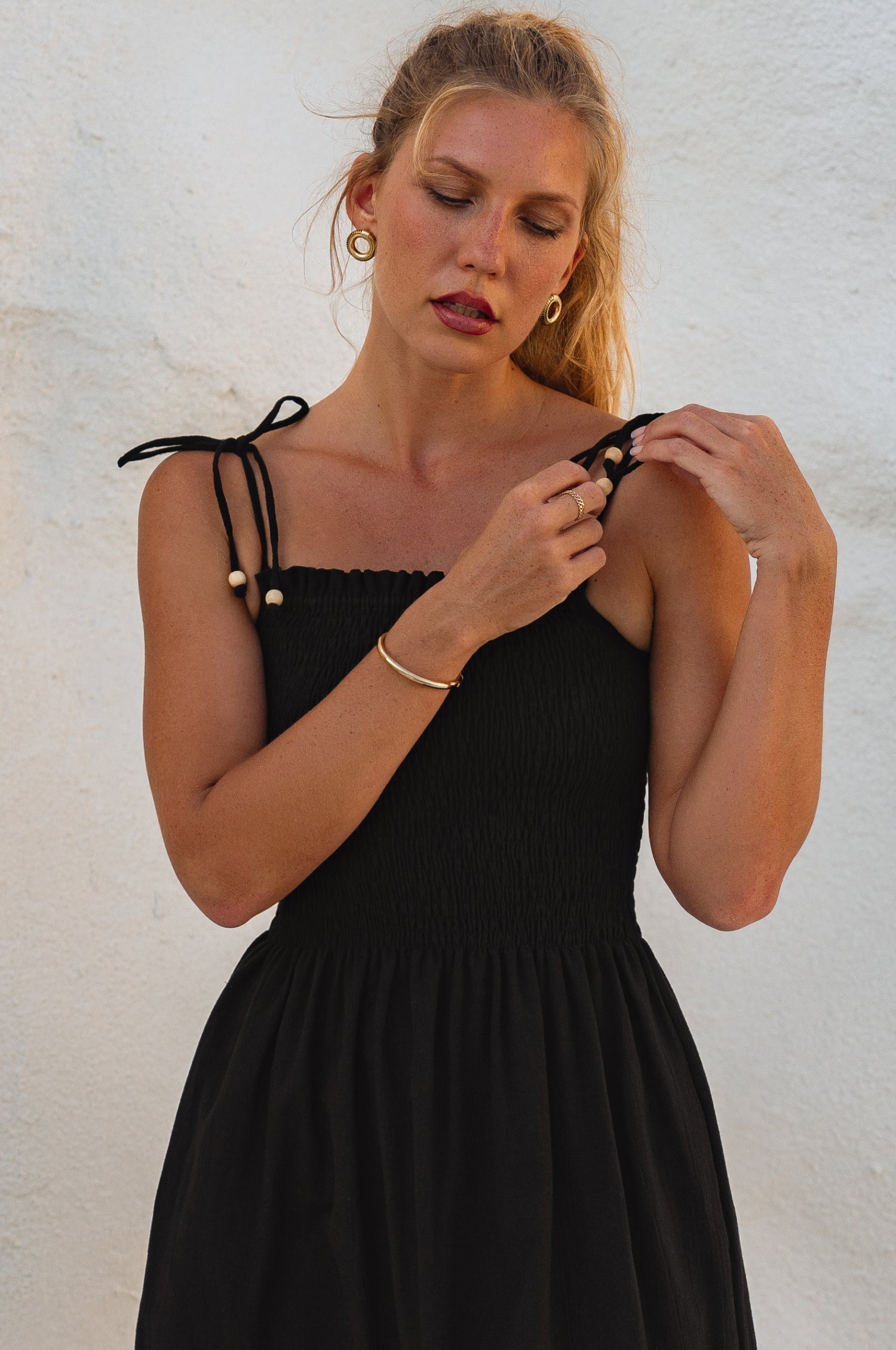 Paradiso Strappy Linen Midi Dress by Bali ELF