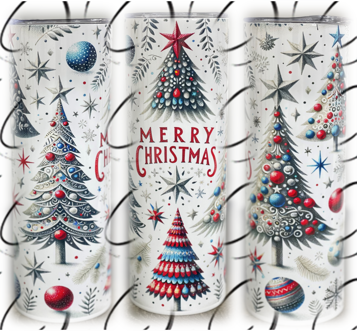 Patriotic Merry Christmas 20oz Skinny Tumbler by All The Right Perks LLC