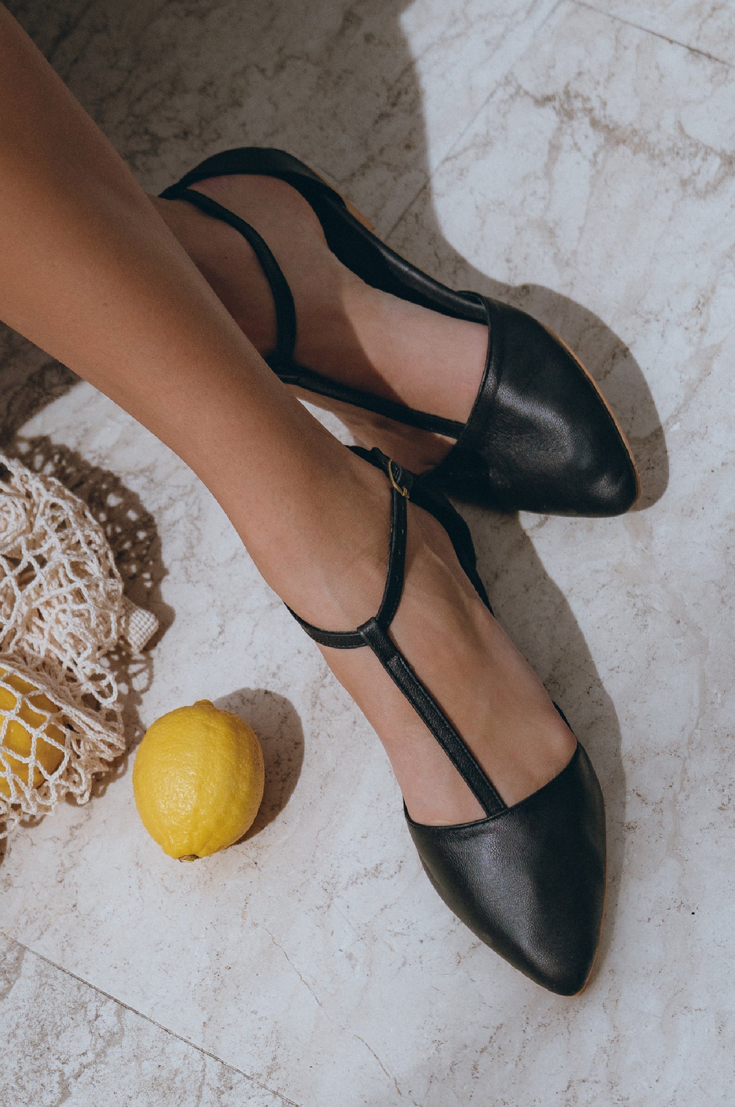 Paula Pointy Leather Flats by Bali Lane