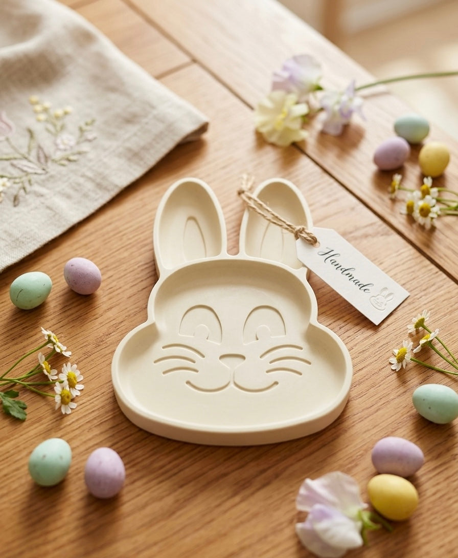 Bouncing Bunny Trinket Tray – Handcrafted Jesmonite