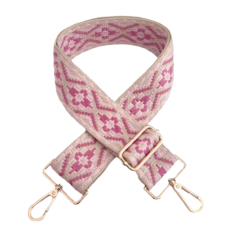 Pink Medallion Bag Strap - Gold Hardware by Babs+Birdie