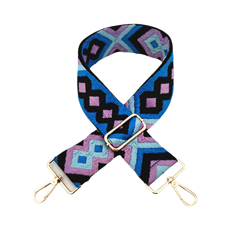 Blue & Purple Bag Strap - Gold Hardware by Babs+Birdie