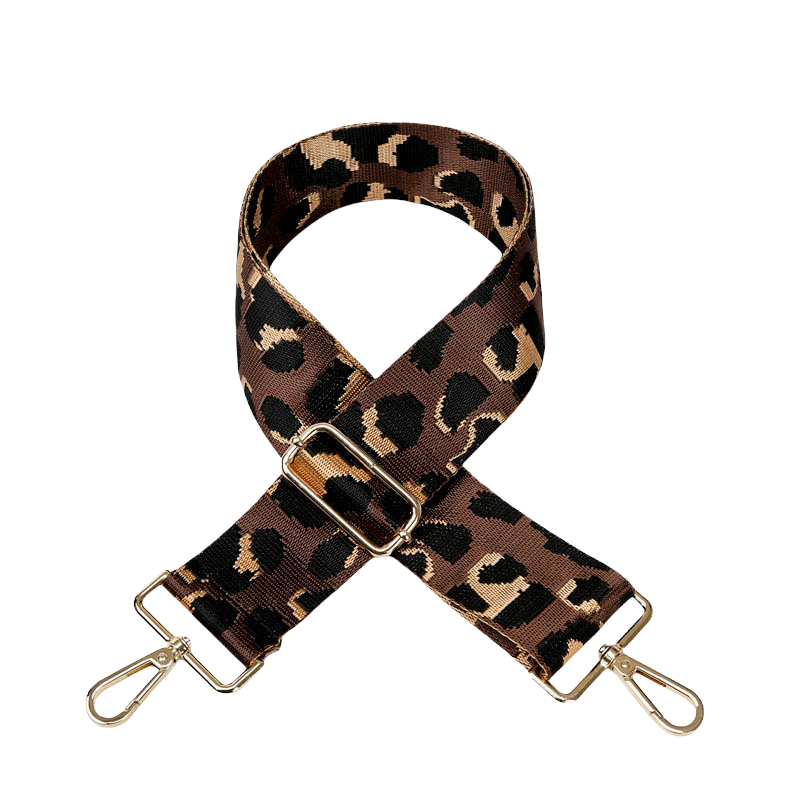 Brown Leopard Bag Strap - Gold Hardware by Babs+Birdie