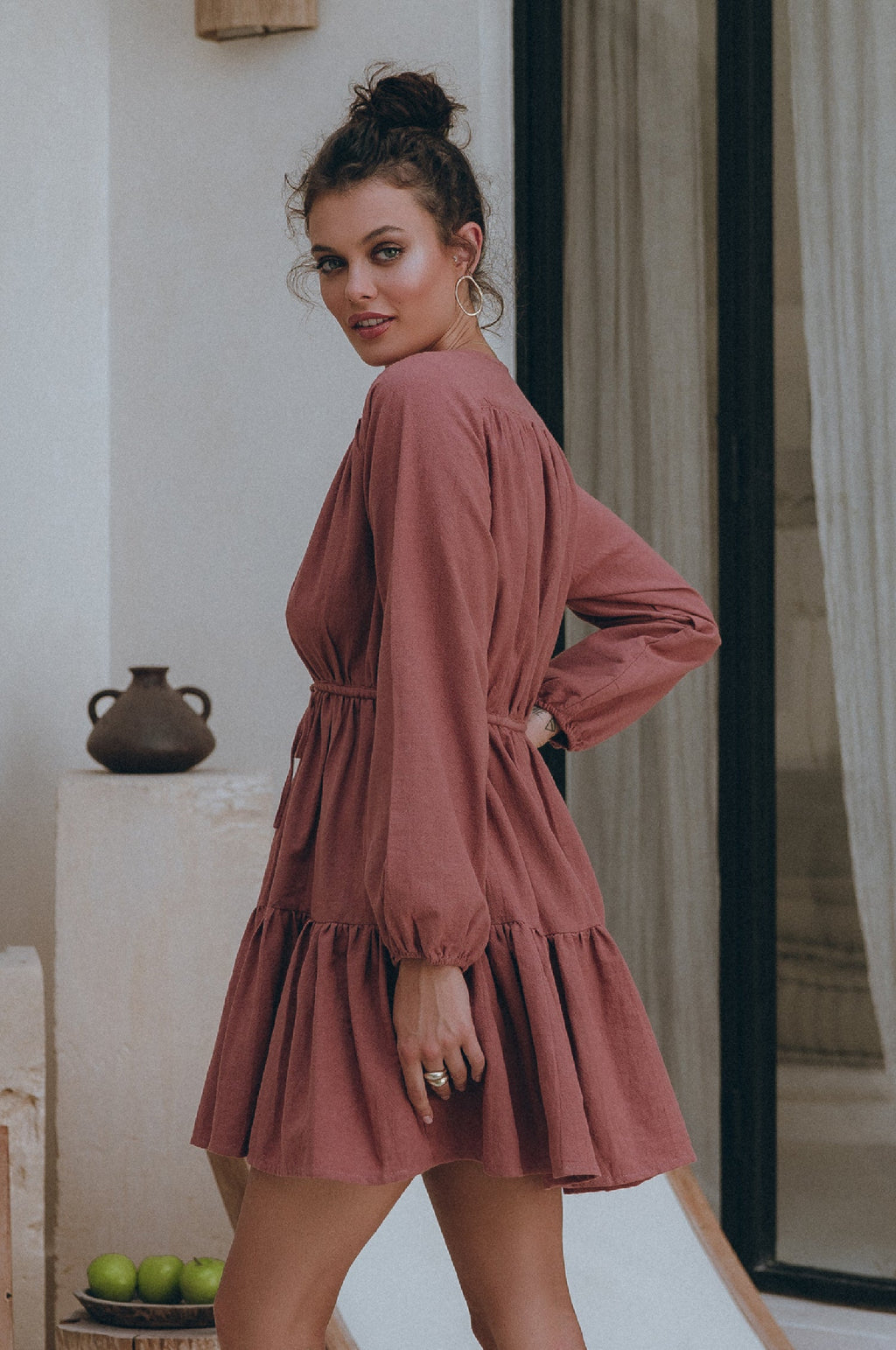Positano Linen Mini Dress by Bali Lane