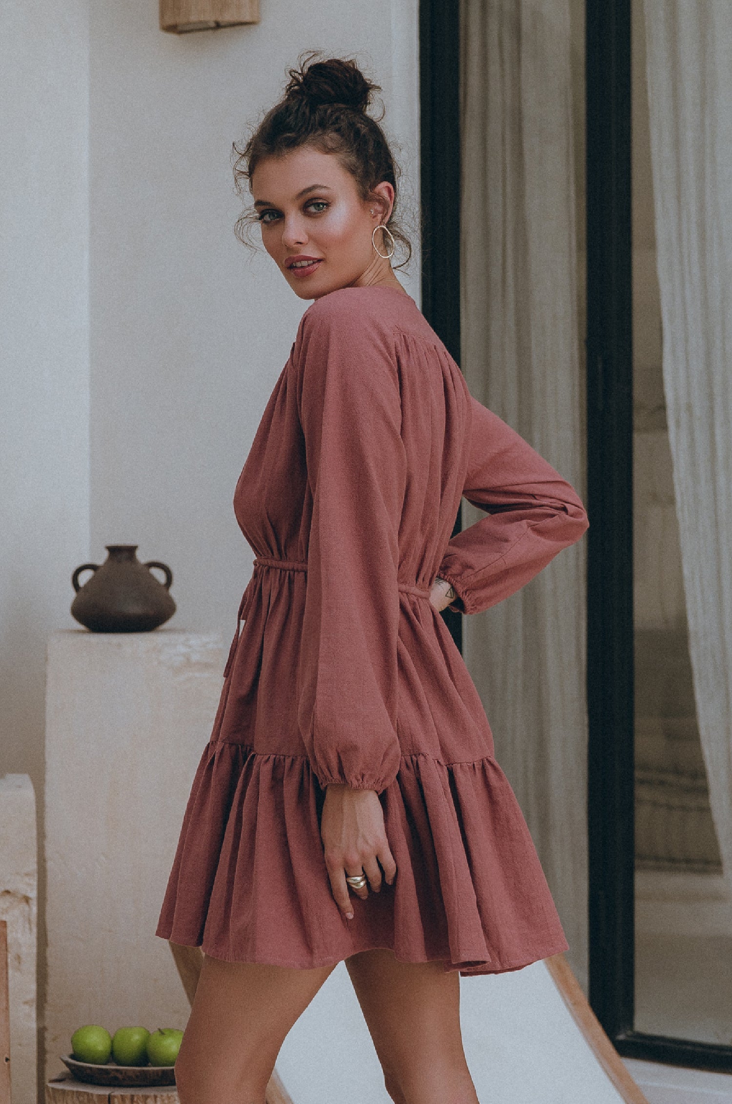 Positano Linen Mini Dress by Bali Lane