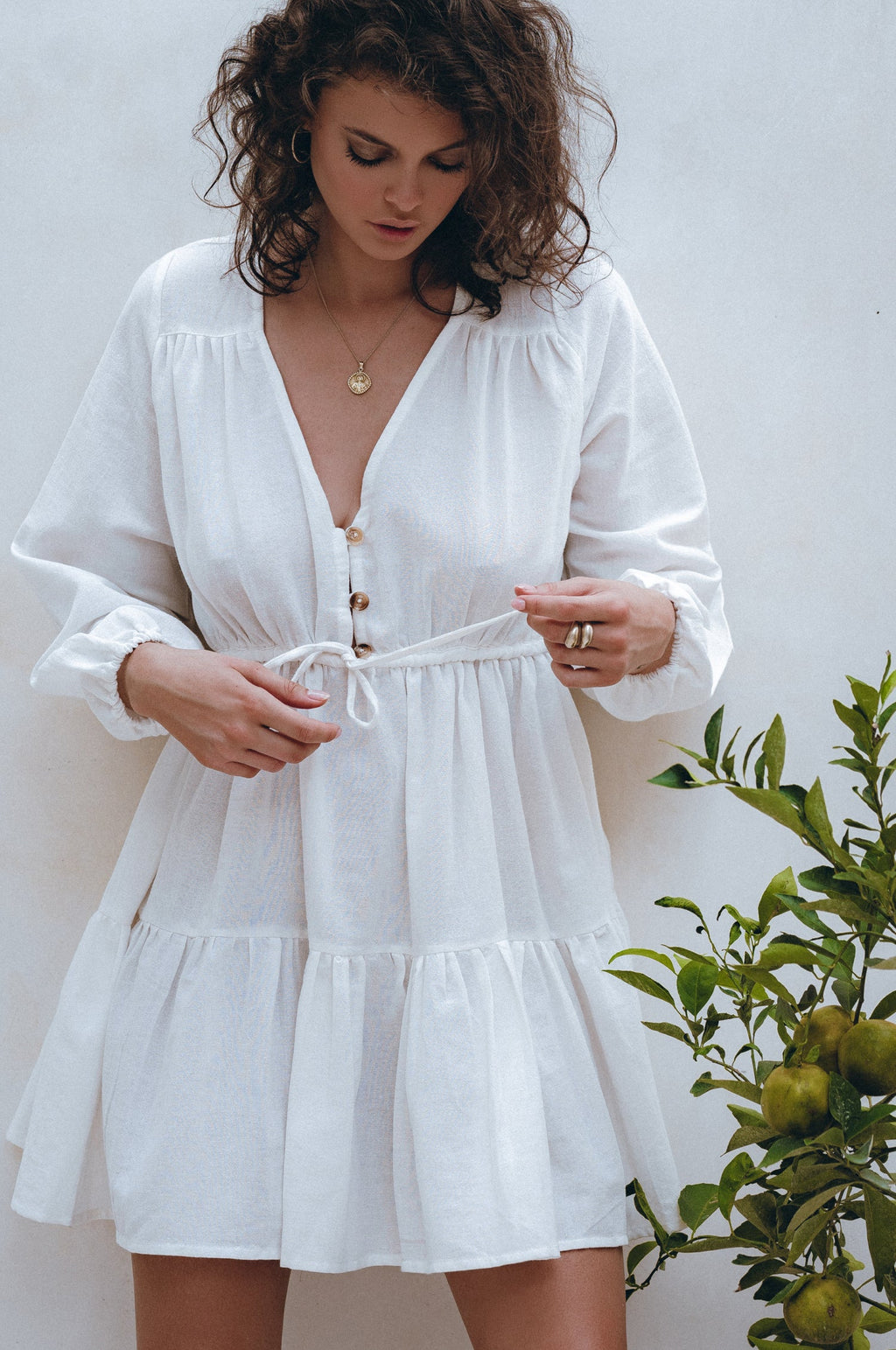 Positano Linen Mini Dress by Bali Lane