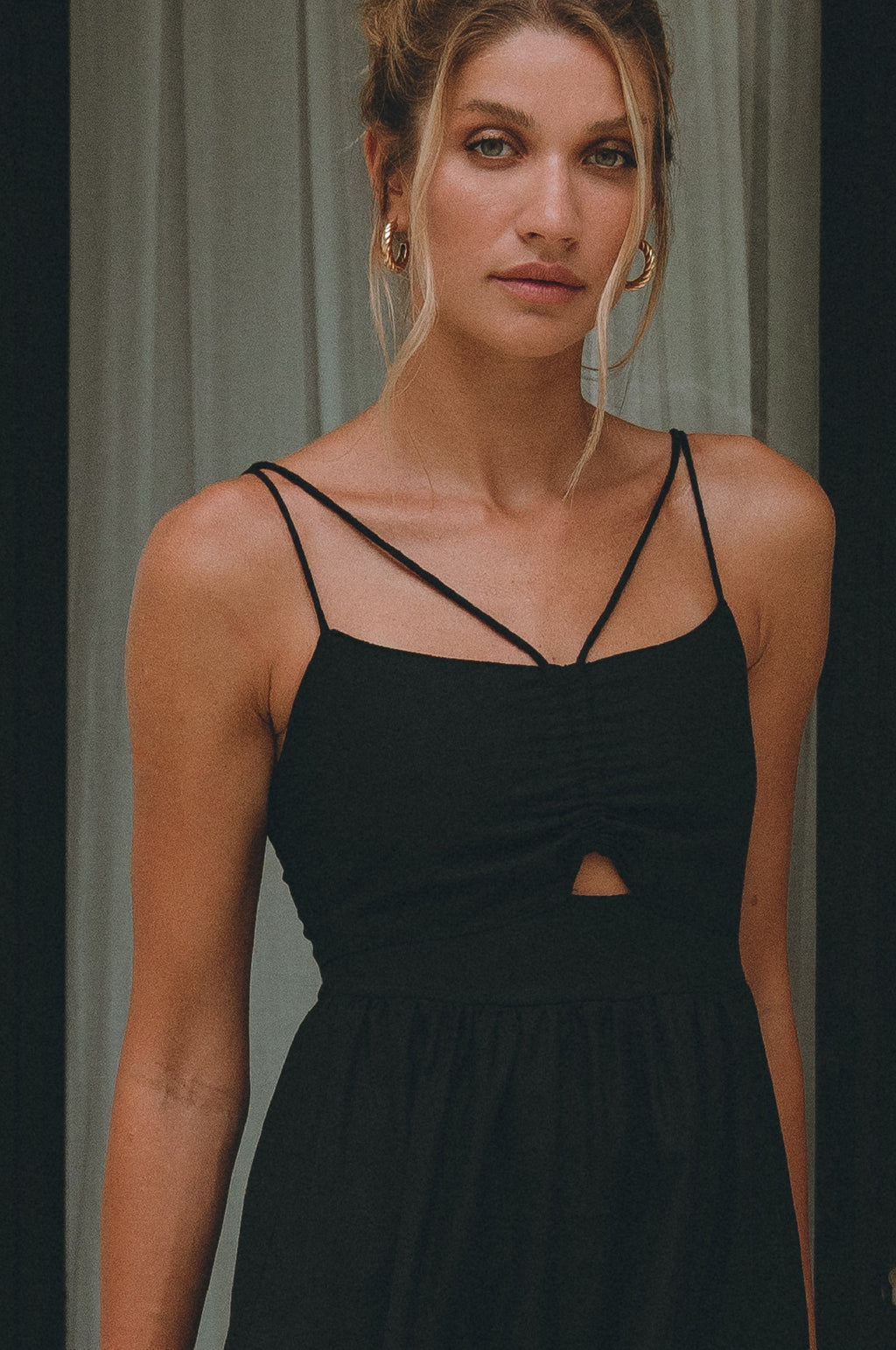Rafaela Strappy Linen Midi Dress by Bali ELF