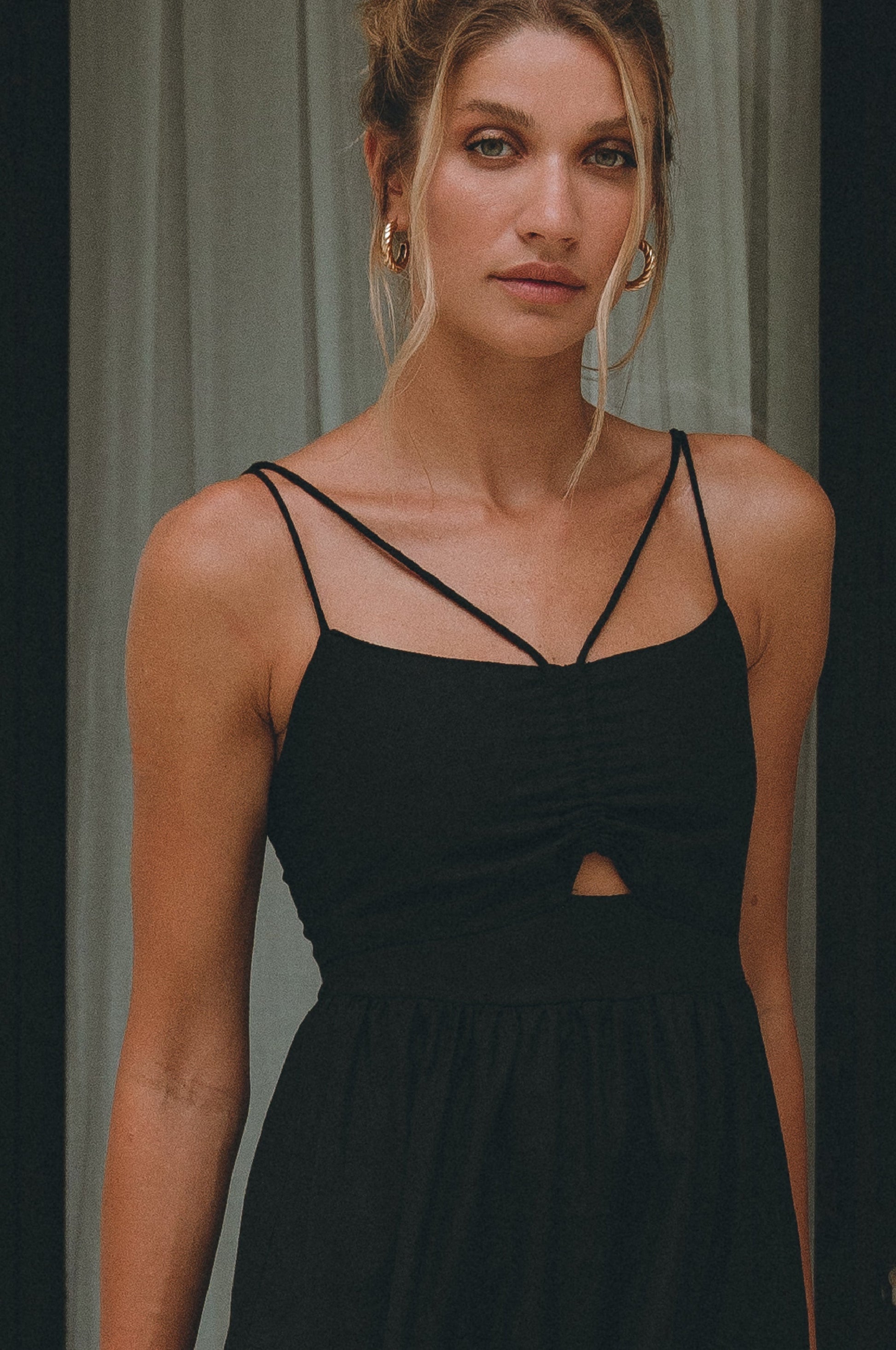 Rafaela Strappy Linen Midi Dress by Bali ELF