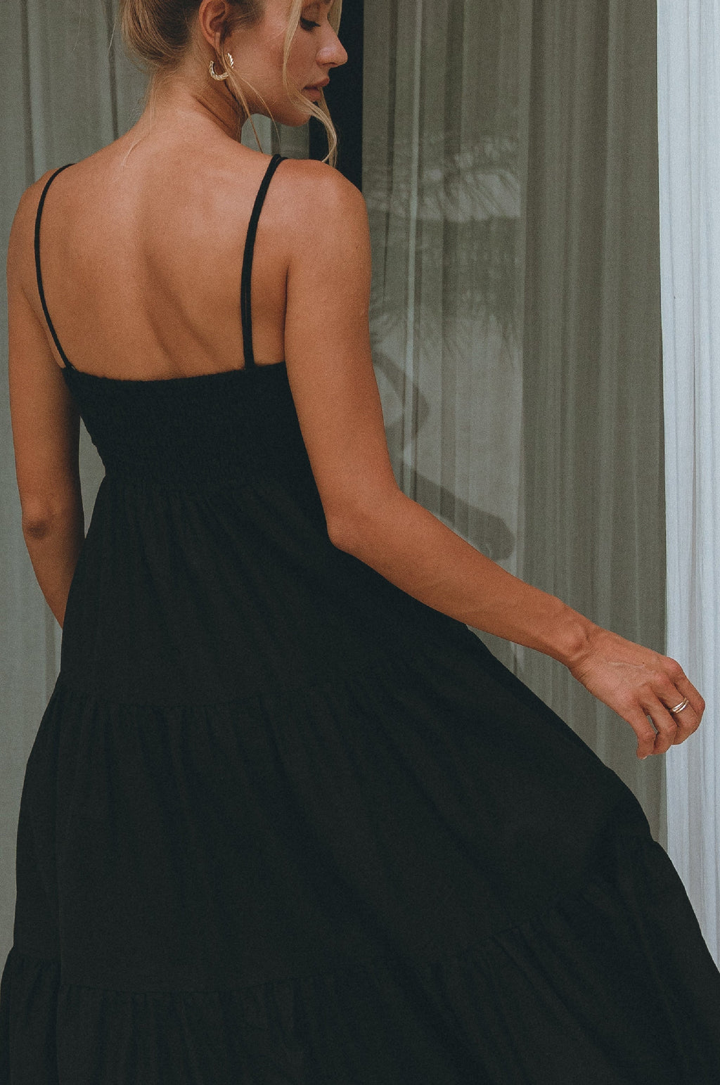 Rafaela Strappy Linen Midi Dress by Bali ELF