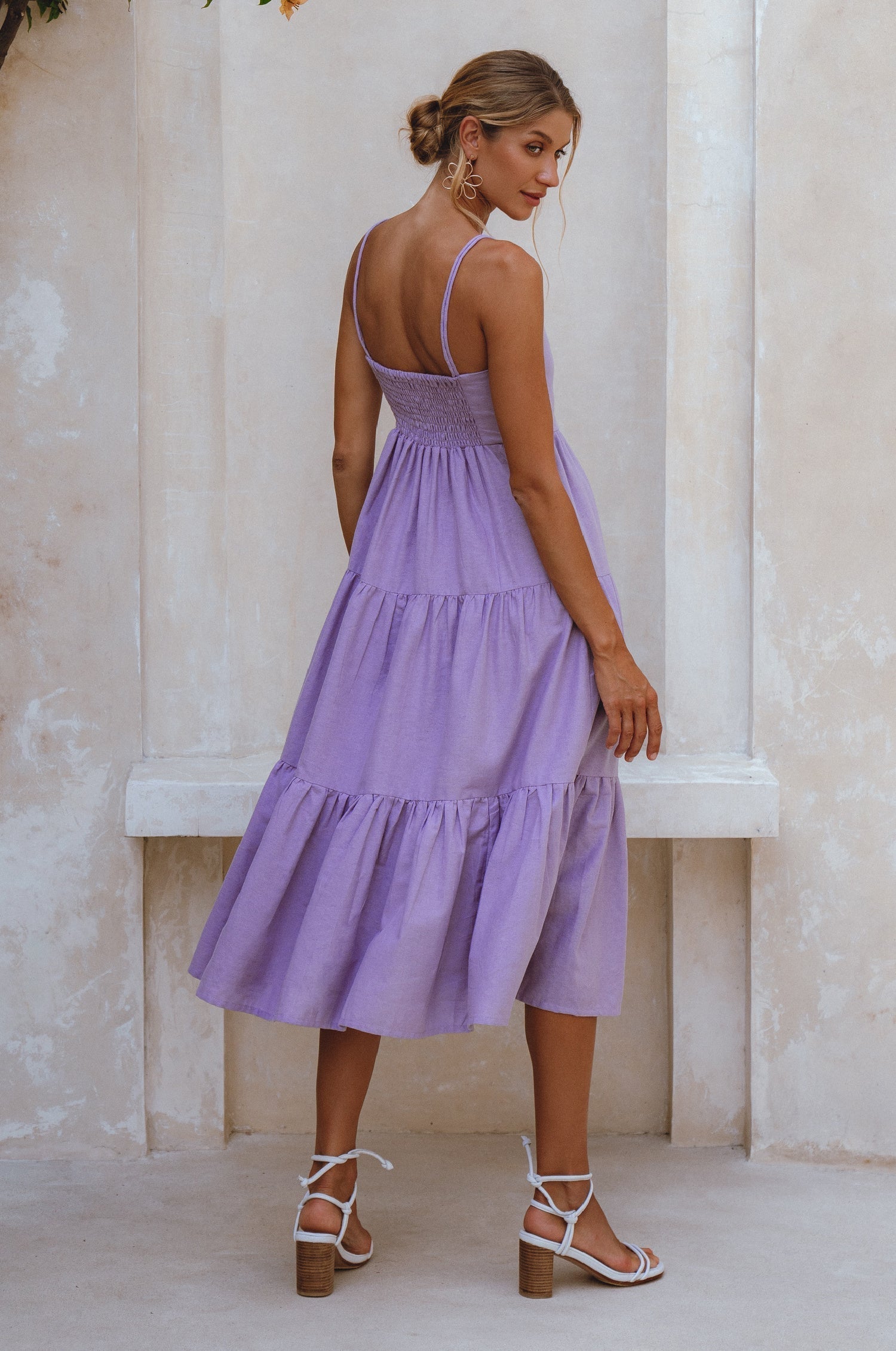 Rafaela Strappy Linen Midi Dress by Bali ELF