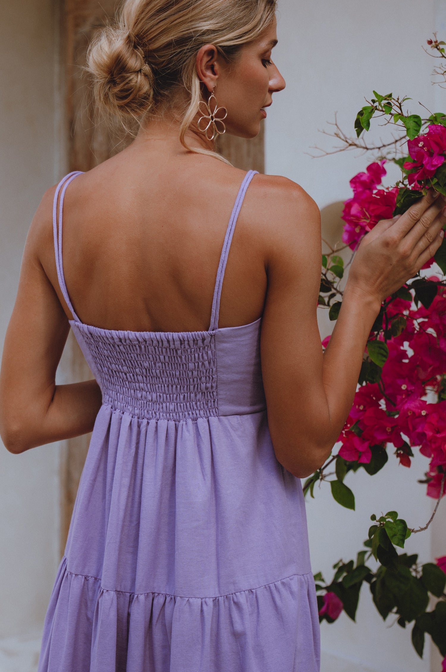 Rafaela Strappy Linen Midi Dress by Bali ELF