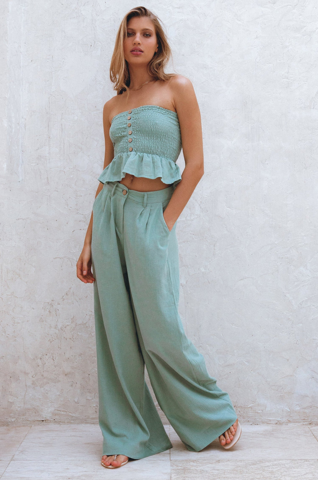 Raya Wide Leg Linen Pants by Bali Lane