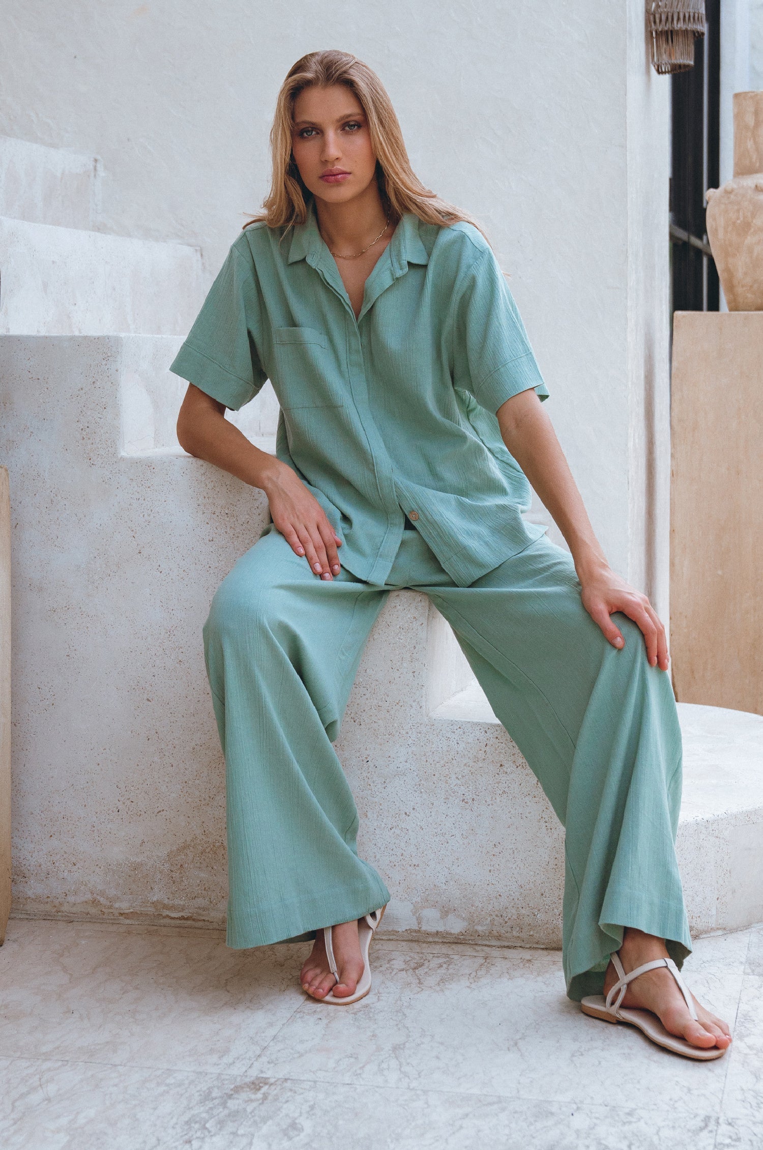 Raya Wide Leg Linen Pants by Bali Lane