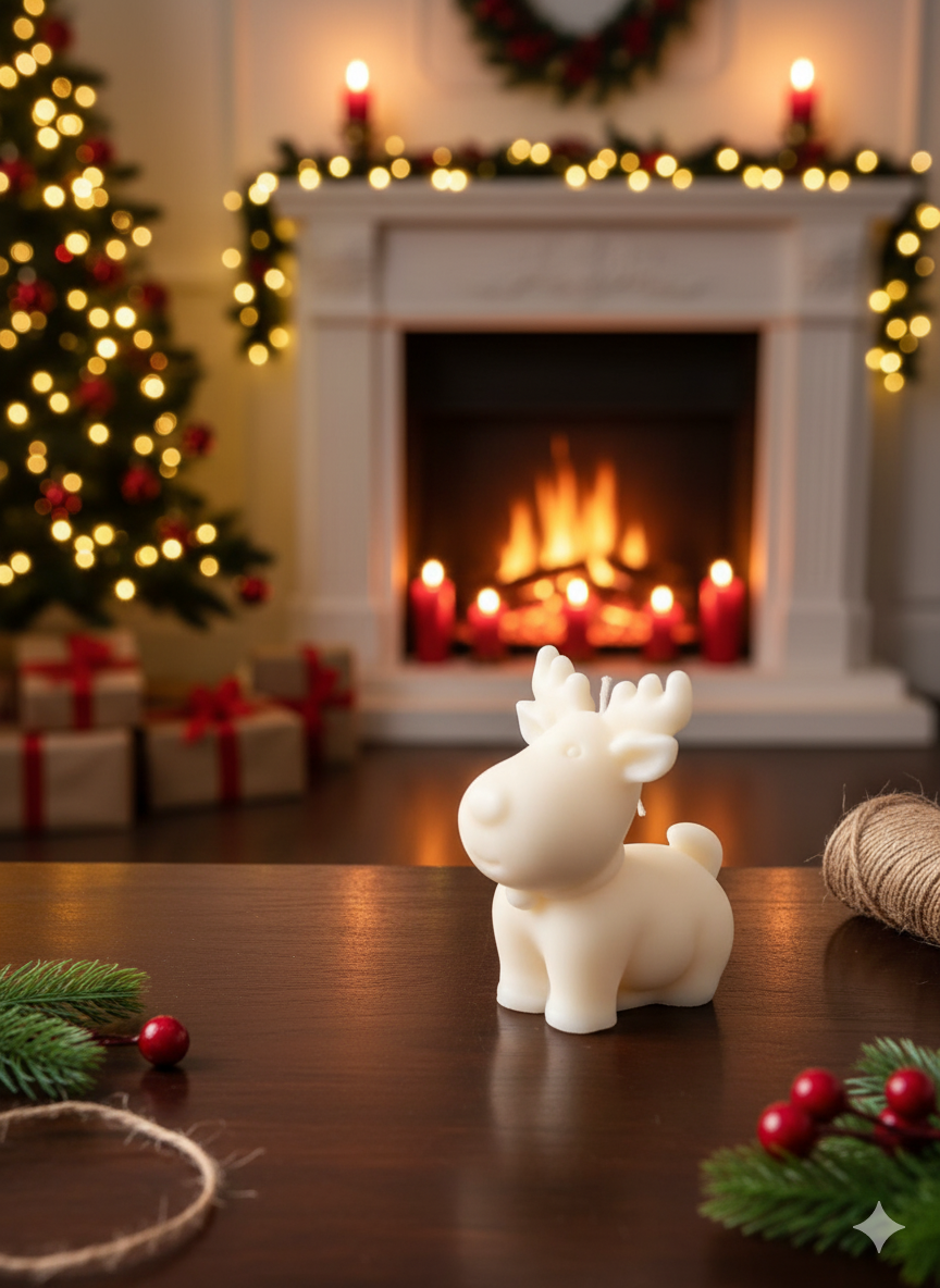 Reindeer Christmas Candle by Crazy About Candles