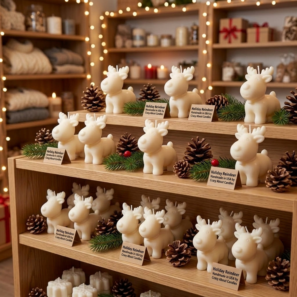 Reindeer Christmas Candle
