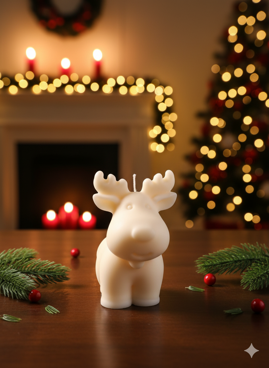 Reindeer Christmas Candle by Crazy About Candles